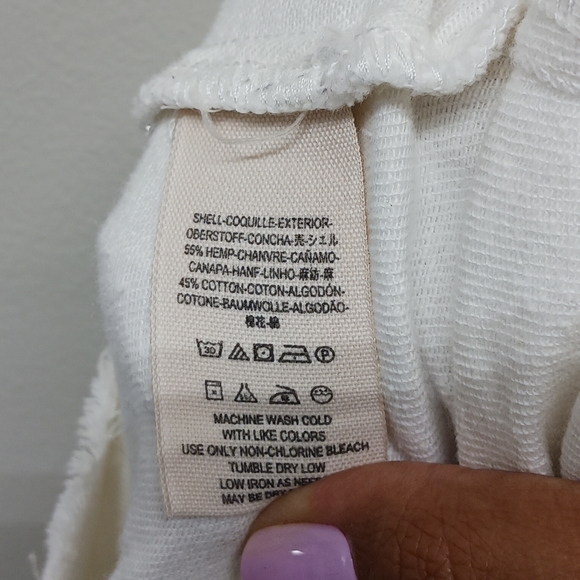 Free People Denim Mini Skirt Women Size 8 Off White Hemp Cotton Blend Casual - Picture 6 of 7